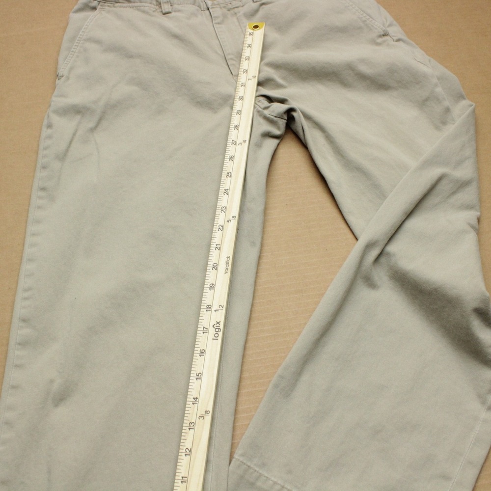 Polo Ralph Lauren VTG Preston Chino Pants Mens Sz 32x32 Beige Straight Flat Pony - Picture 6 of 9